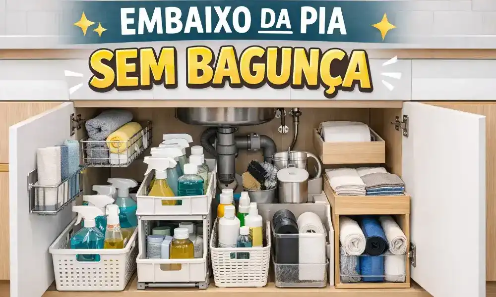Como organizar embaixo da pia da cozinha sem bagunça