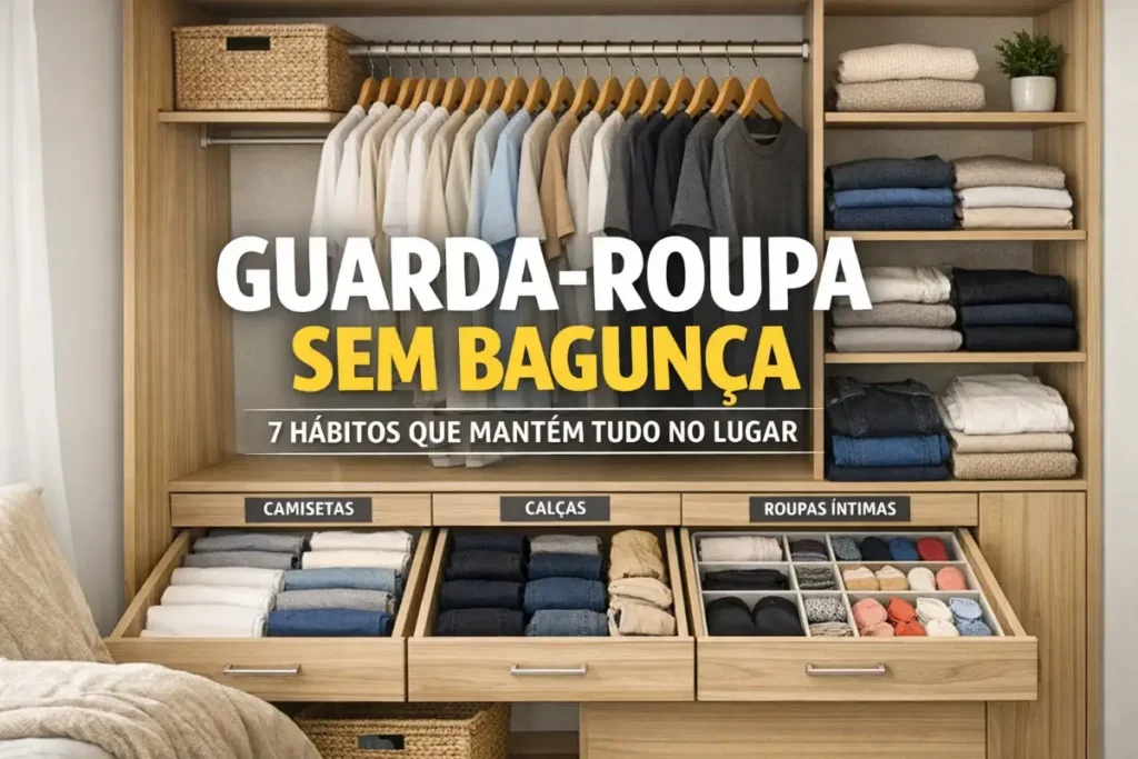 Organização de guarda-roupa: como evitar bagunça constante