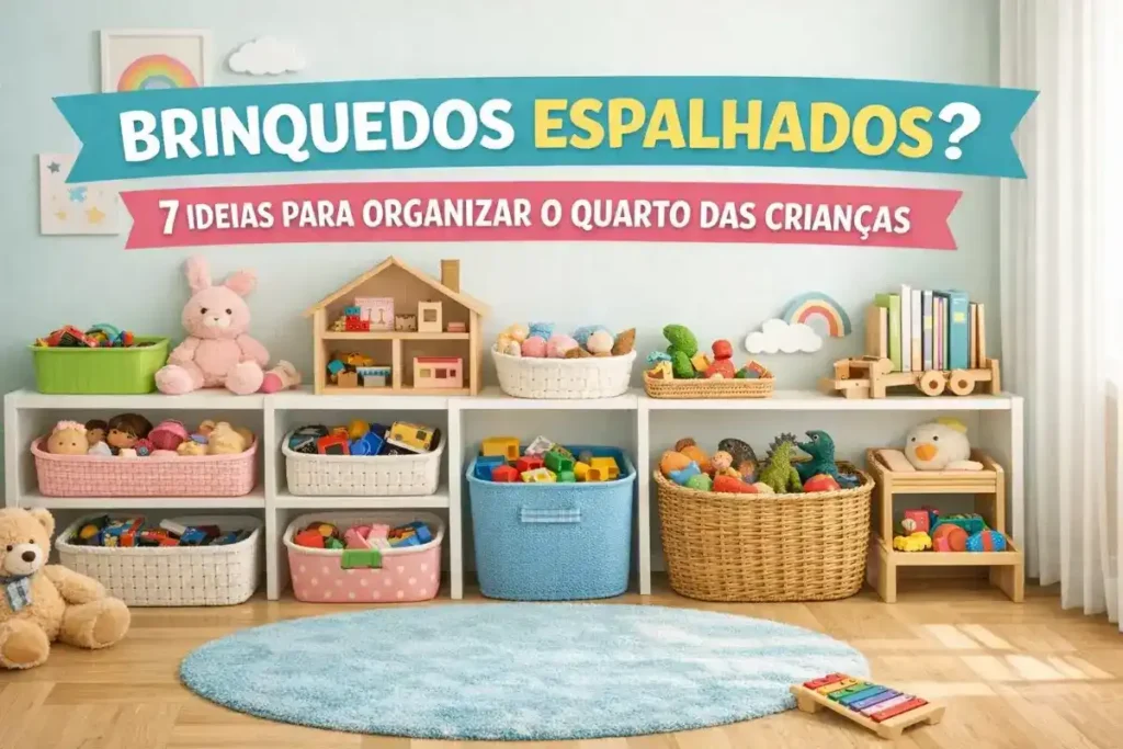 Organizador de brinquedos para quarto quando há crianças