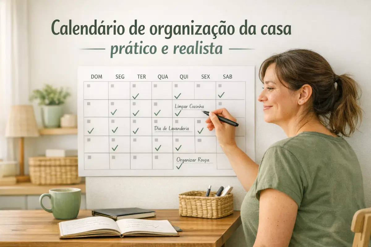 Calendário de organização da casa prático e realista