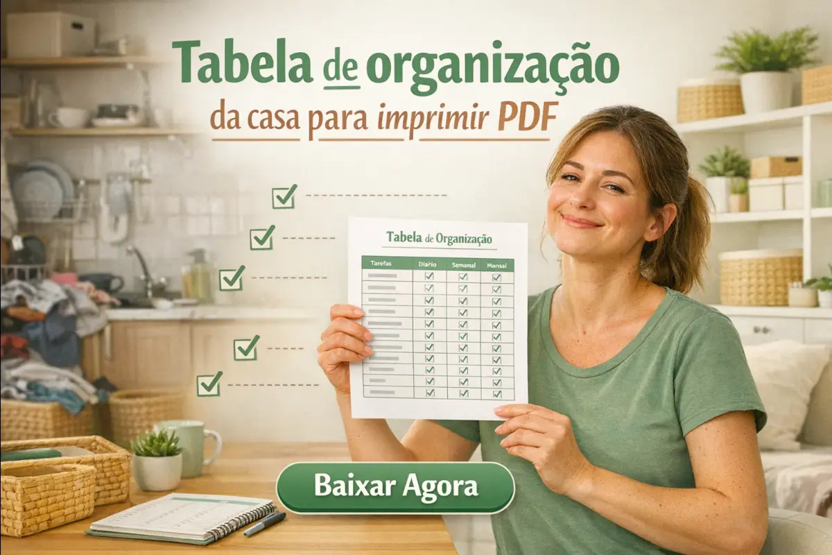 Tabela de organização da casa para imprimir PDF