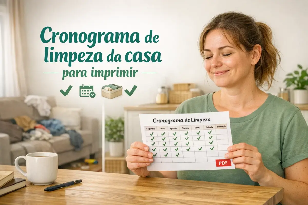 Cronograma de limpeza da casa para imprimir PDF
