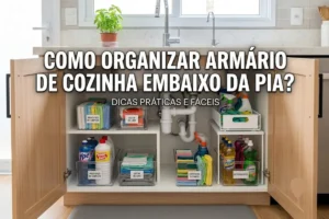 Como organizar armário de cozinha embaixo da pia?